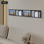 Set of 5 Video Game Rack,Wall Mount CD DVD Storage Shelf, 34 Inch Media Storage Rack Metal Floating Shelf Black,CD Rack
