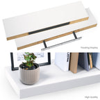 Ballucci 36" Floating Shelves, 2-Pack Wood Wall Shelf Set with Invisible Brackets, 6" Deep, White