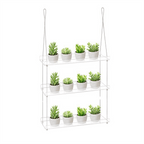 3-Tier Window Plant Shelves 16 Inch, Acrylic Adjustable Hanging Floating Shelf, Window Sill Extender for Indoor Plants