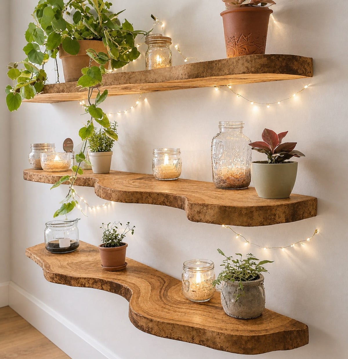 Wall Shelf Floating Bookshelf with Lip, Handmade Using Premium Wood, Modern Nursery Storage & Home Decor Display