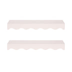 Kate and Laurel Maida Modern Decorative Wavy Wall Floating Shelves, Set of 2, 24 x 8, Pink, Functional Scalloped Kitchen and Bathroom Shelves for Above Toilet or Cute Dorm Room Bookshelves