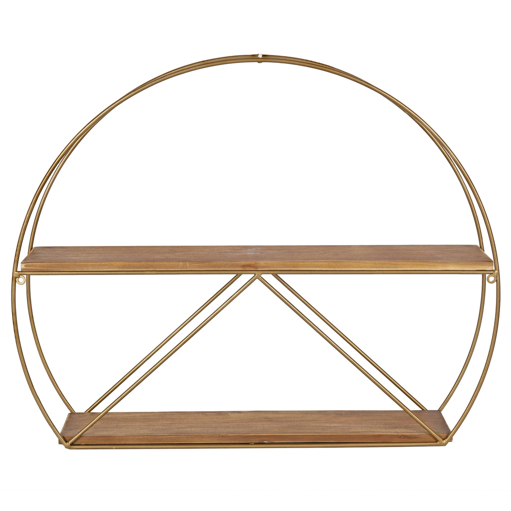 Kate and Laurel C-Shape Floating Shelves, 5.12" x 25.98", Brown