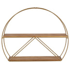 Kate and Laurel C-Shape Floating Shelves, 5.12" x 25.98", Brown