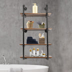 Industrial Pipe Shelving Wall Mounted Rustic Metal Floating Shelves, Steampunk Real Wood Book Shelves For A Living Room, Supermarket, Bedroom