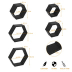 Hexagon Floating Shelves 5 Different Sizes Honeycomb Shelves for Wall, Black