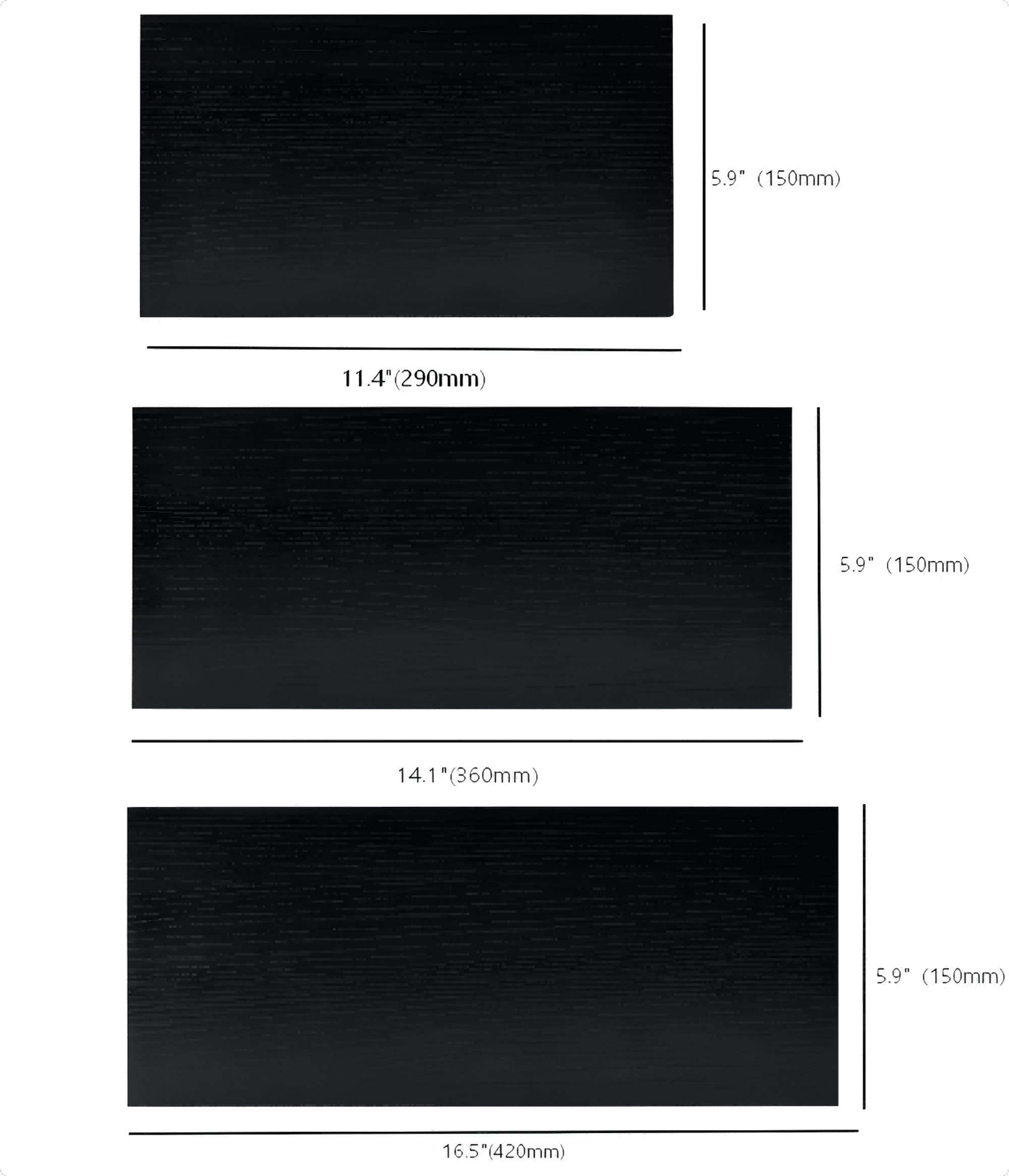 Elegant Black Wood Floating Shelves With Wall Mount - Modern 3 Pack Home Decor