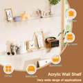 36'' Clear Acrylic Wall Long Shelf 2 Pack, Acrylic Floating Book Shelves, Wall Mounting Invisible Ledge Book Shelf