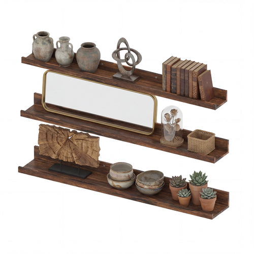 36 inch Floating Shelves Wall Mounted Set of 3, Rustic Large Wall Shelves Picture Ledge Shelf for Bedroom Living Room Bathroom Kitchen