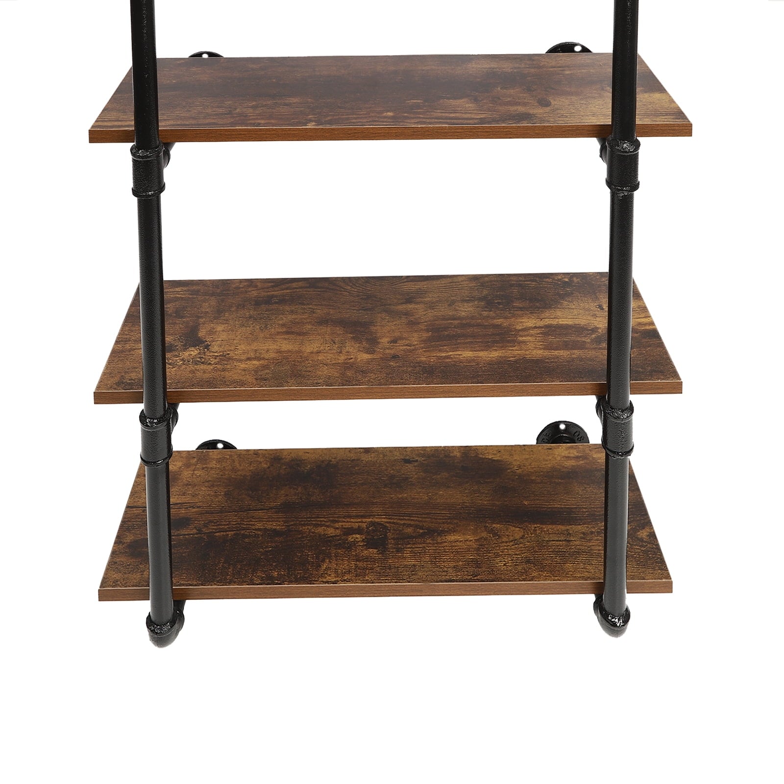 Industrial Pipe Shelving Wall Mounted Rustic Metal Floating Shelves, Steampunk Real Wood Book Shelves For A Living Room, Supermarket, Bedroom