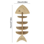 Novelty Wall Shelf Wooden Fish Skeleton Display Rack for Living Room Bedroom Bathroom Beach Coastal Home Decor by PALIFEUR