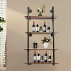 Industrial Pipe Shelving Wall Mounted Rustic Metal Floating Shelves, Steampunk Real Wood Book Shelves For A Living Room, Supermarket, Bedroom