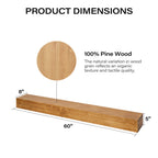 LAUSAINT HOME 60 Inch Floating Fireplace Mantel Lausaint Home Wall Shelf with Hidden Brackets