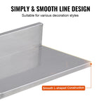 VEVOR 2PCS 16" x 8.6" Wall Mounted Stainless Steel Shelf,44 lbs Load Capacity Wall Mount Floating Shelving for Restaurant, Kitchen, Bar, Home, and Hotel