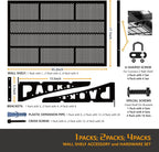 HAINAWANG,1 shelves 1-Pack 1.5x3.8ft 17.7-inch-by-45.2-inch Wall Shelf Garage Storage Rack Wall Mounted Floating Shelves, Black, 1 Pack Loads 250 lbs