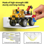 BlissBox White ABS Floating Shelves for Lego Building Bricks, Toy Brick Storage, Display, 12-pack
