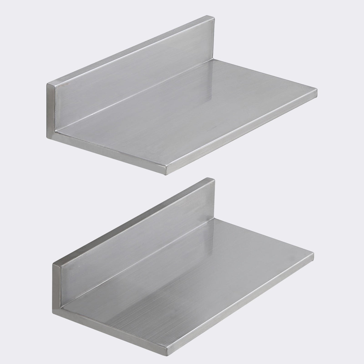 VEVOR 2PCS 16" x 8.6" Wall Mounted Stainless Steel Shelf,44 lbs Load Capacity Wall Mount Floating Shelving for Restaurant, Kitchen, Bar, Home, and Hotel