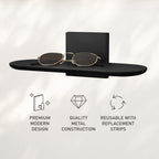 Command Decor Metal Wall Shelf, Matte Black, Holds 5 lbs, 1 Shelf, 8 Large Adhesive Strips