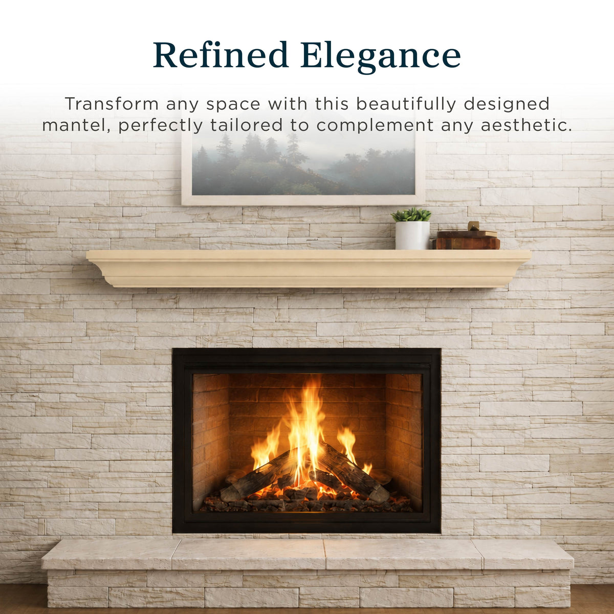Mantels Direct Colton 60" Floating Wood Fireplace Mantel Shelf - Unfinished