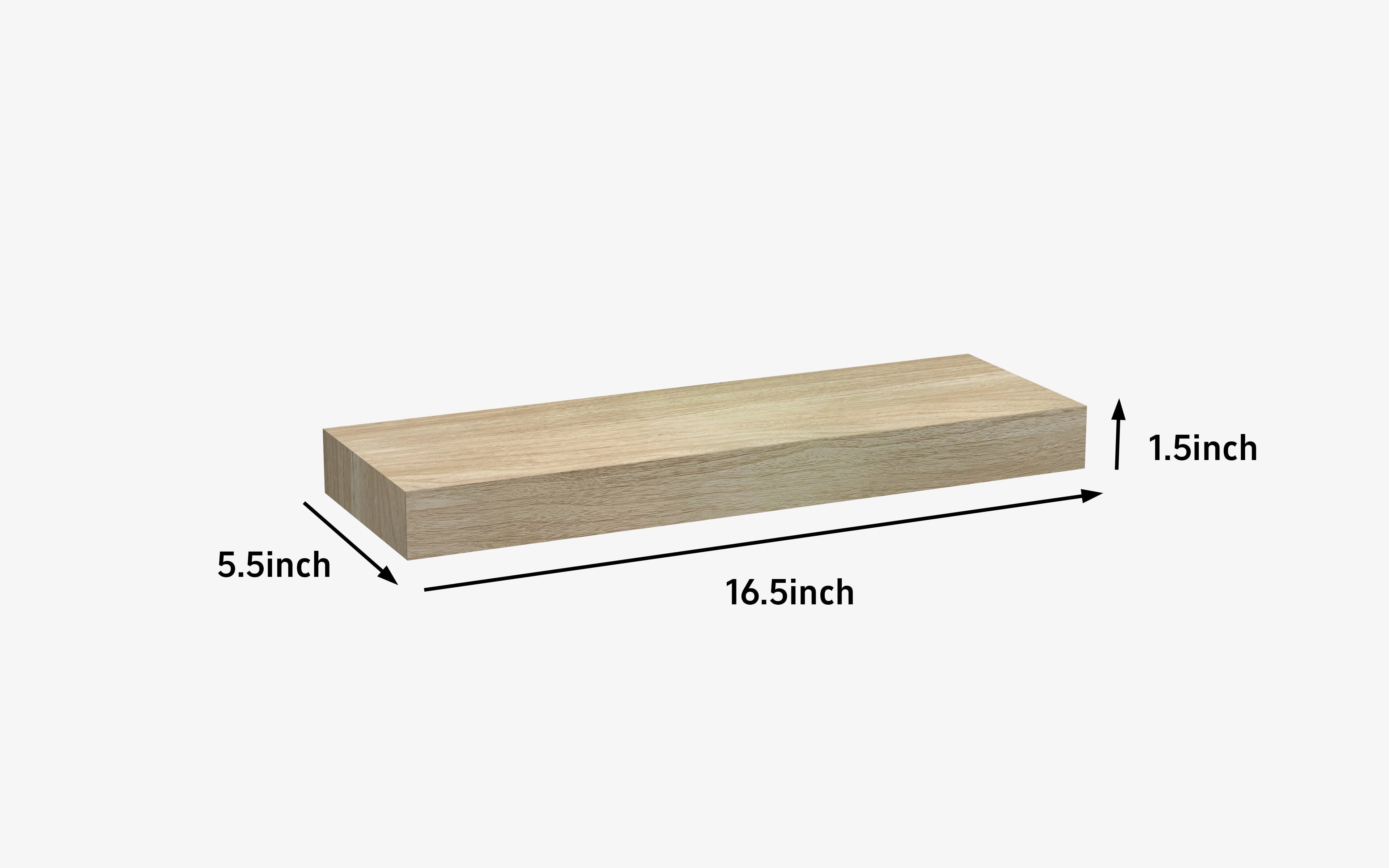 (4 pack) Mainstays Natural 16.5" Wood Floating Shelves, Set of 2