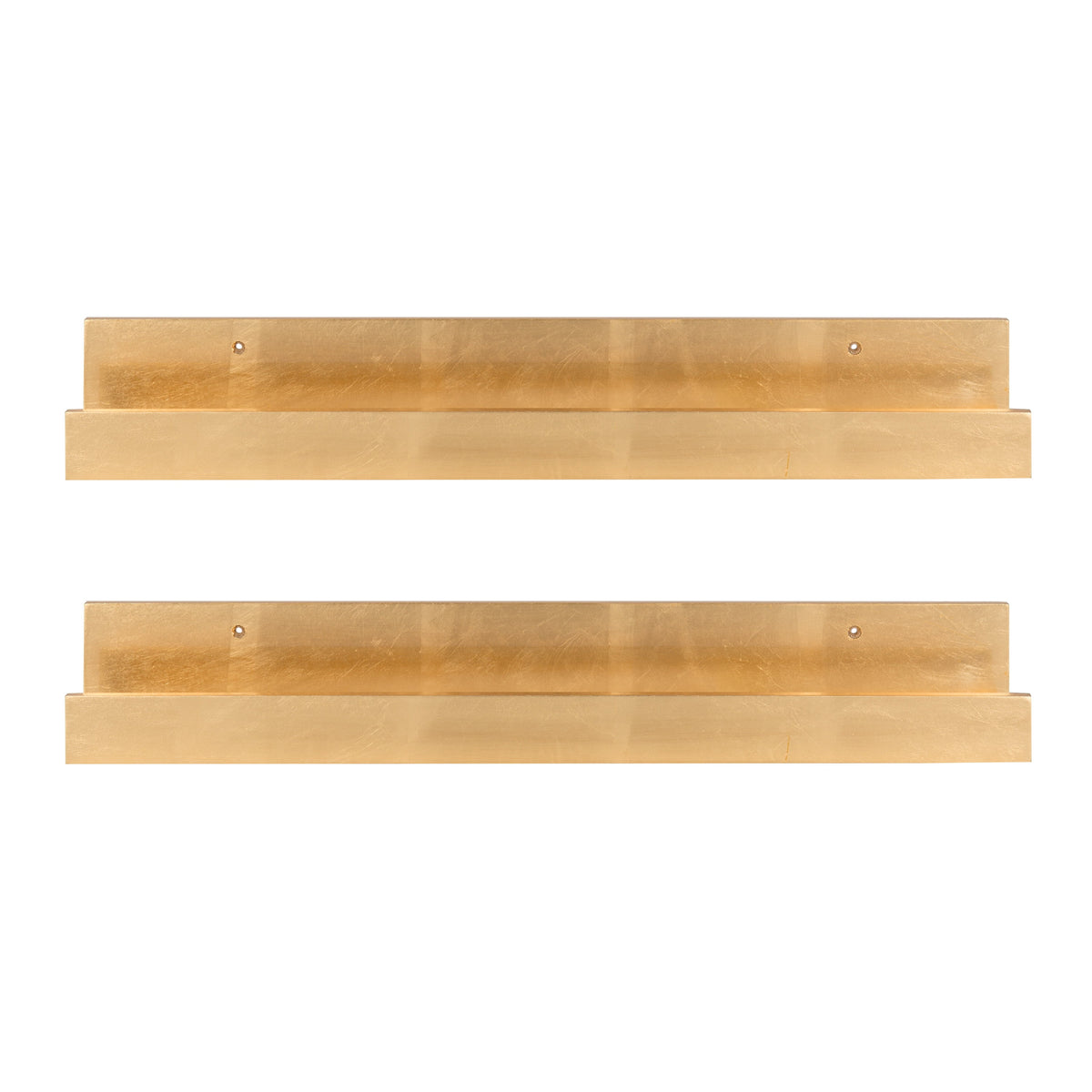 Kate and Laurel Rectangle Floating Shelves, 24", Gold