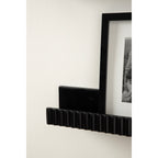 Kate and Laurel Furrow Modern Wood Photo Display Ledges, Set of 2, 24 Inches, Black, Scalloped Floating Picture Ledge Shelf Set with Lip for Use as Dorm Book Shelves or Gallery Wall Decor