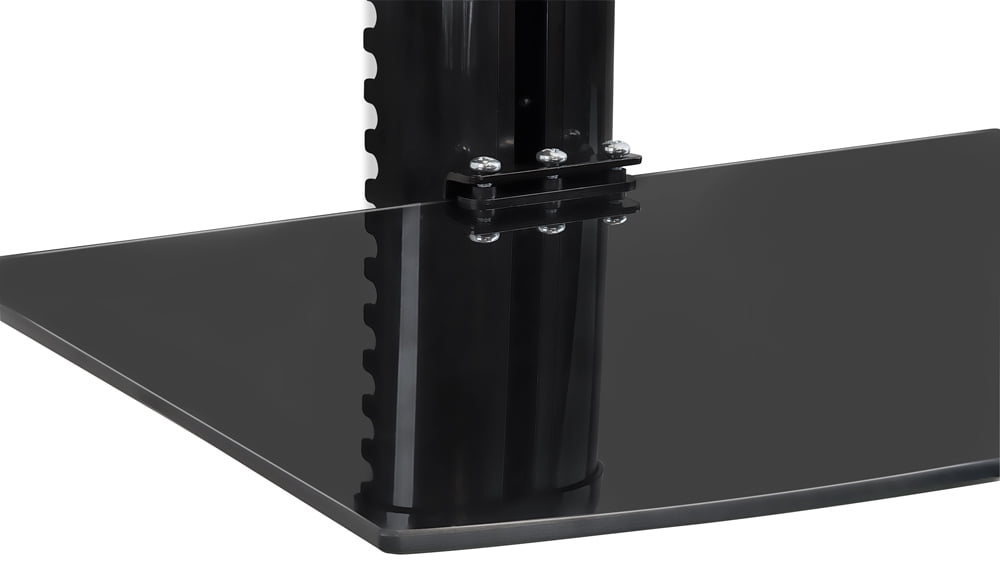 Mount-It! Floating Wall Mounted Shelf Bracket Stand 1 Shelf Tinted Tempered Glass Black