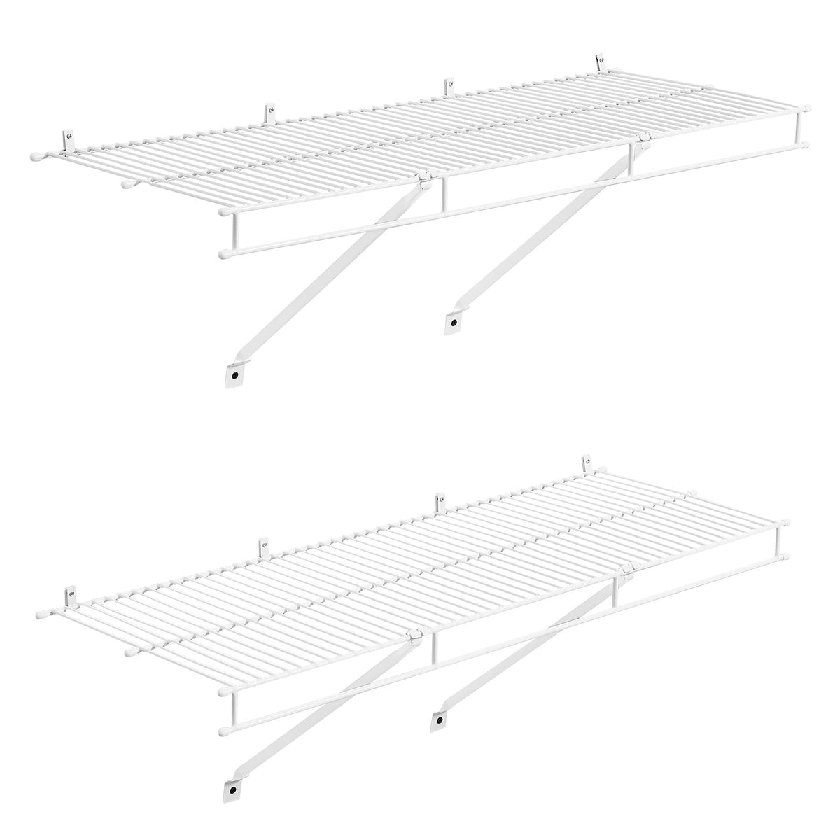 KFFKFF Wire Shelf Kit, 3 ft, Set of 2, Wall-Mounted Storage Shelves, Durable Carbon Steel Floating Shelves with Protective Coating, Ideal for Closet, Bedroom, Living Room, Office