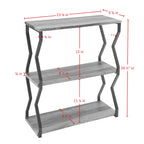 Danya B. Rustic Brown Industrial Zigzag Black Iron Floating 3-Tier Wall Shelf
