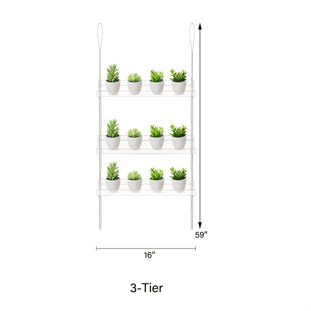 3-Tier Window Plant Shelves 16 Inch, Acrylic Adjustable Hanging Floating Shelf, Window Sill Extender for Indoor Plants