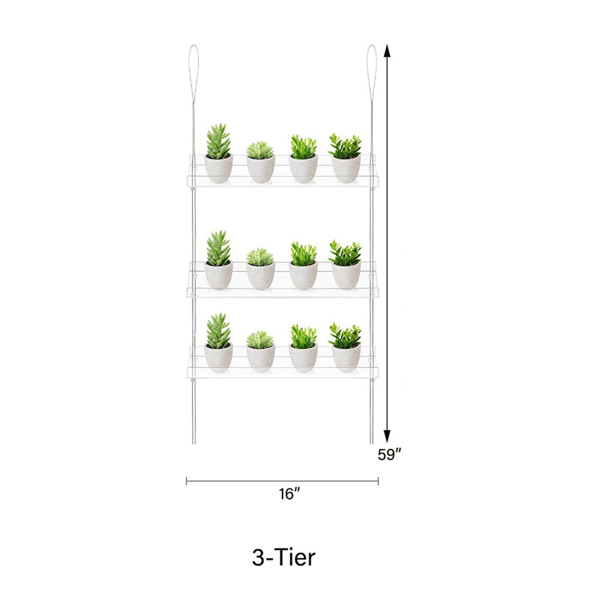 3-Tier Window Plant Shelves 16 Inch, Acrylic Adjustable Hanging Floating Shelf, Window Sill Extender for Indoor Plants