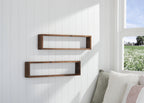 DRAKESTONE Stackable Floating Box Shelf, 2-Pack - Walnut