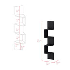 Lisonu Modern 4-Tier Wall Shelf, Black Vertical Floating Bookshelf for Living Room, Space-Saving Display Shelf, Engineered Wood