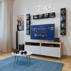 Set of 5 Video Game Rack,Wall Mount CD DVD Storage Shelf, 34 Inch Media Storage Rack Metal Floating Shelf Black,CD Rack