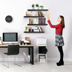 Sorbus Wall Mounted Floating Shelves for Wall Décor - Large 24 Inch, 4 Pack, Black