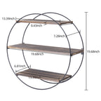 LUVODI 3 Tiers Round Wall Mounted Floating Shelf Wood Rustic for Bathroom Bedroom Living Room Decor