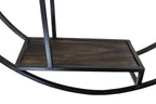 Admired By Nature 23 Inches Round wall-mounted Iron hanging storage floating shelves, Black