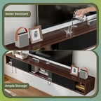​​FloatiCasa 78" Floating TV Stand Wall Mounted Floating TV Shelf for TVs up to 78" Entertainment Center with Sliding Doors & Cable Management