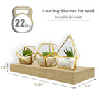 Sorbus 16.25" Maple Wood Rustic Floating Shelves (Set of 2) – Wall Storage for Décor, Frames, Trophies