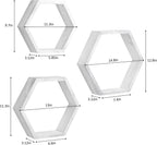 Hexagon Floating Shelves Set of 6 Honeycomb Shelves for Wall, Gray White