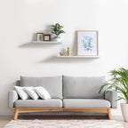 Delta Cycle Slim Floating Wall Shelves, Set of 2, 24’ x 8’ x 1’, White
