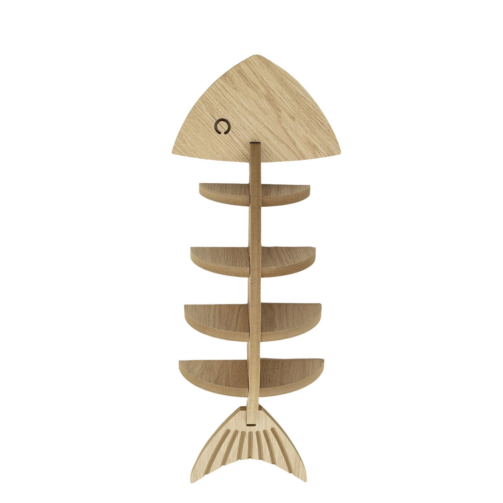 Novelty Wall Shelf Wooden Fish Skeleton Display Rack for Living Room Bedroom Bathroom Beach Coastal Home Decor by PALIFEUR