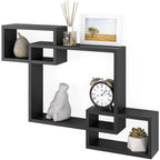 Ballucci Interlocking Floating Shelves, Horizontal or Vertical Display Cube Wall Mount Shelf, Black