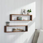 DRAKESTONE Stackable Floating Box Shelf, 2-Pack - Walnut