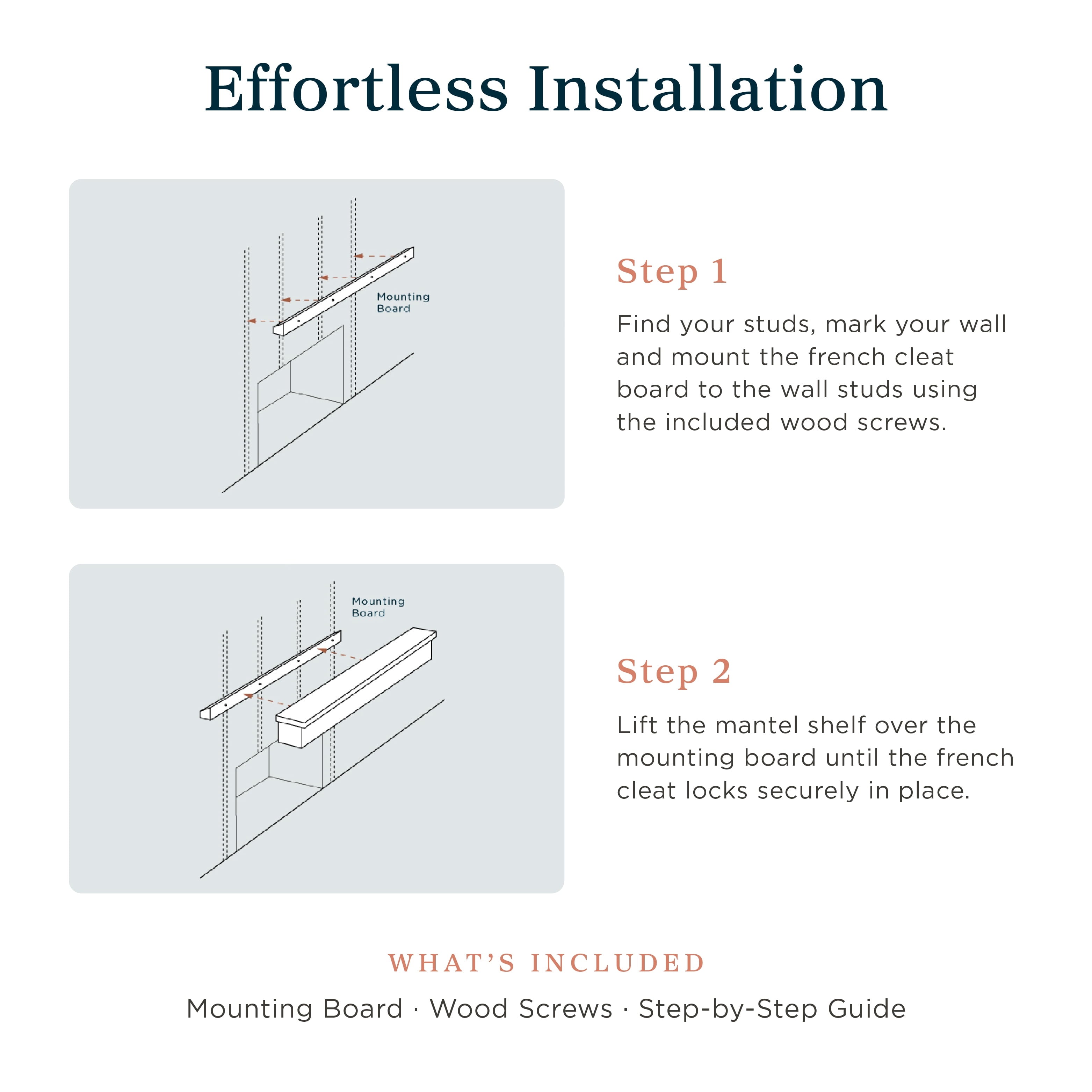 Mantels Direct Colton 60" Floating Wood Fireplace Mantel Shelf - Unfinished