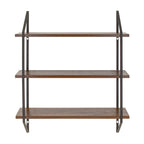(4 pack) Better Homes & Gardens 3-Tier 20 in Wall Shelf with Brackets, Walnut