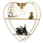 Vintiquewise 4-Tier Floating Circular Silhouette Wall Shelf - Metal Wall-Mounted Display Shelf, Multi-Functional Wall Storage - Perfect for Entryway, Bathroom, Bedroom, Living Room or Office, Gold
