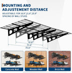 Garvee 2 Pack 2x6Ft Garage Storage Shelving Wall Mounted, 24-Inch-By-72-Inch 1600 Lbs Heavy Duty Storage Shelves, Wall Shelve Garage Storage Rack Floating Shelves Organization for Warehouse, Laundry