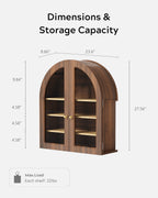 EYYTHUNG Modern Arched Wall Cabinet, Farmhouse Bathroom Storage Cabinet Large Medicine Cupboard with Adjustable Shelf, Brown Oak