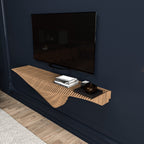 Batamex Parametric 50" Floating Shelf Modern Geometric 3D Wavy Wooden Wall Piece