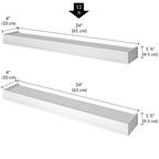 Ballucci Modern 24" Floating Shelves, Set of 2 Wood Wall Mount Shelves, White